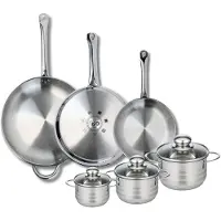 Elo Ensemble de 3 Poêles de cuisson 24, 28 et 32 cm et 3 faitouts 12, 14 et 16 cm Profi Brillant