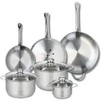 Elo Ensemble de 3 Poêles de cuisson 24, 28 et 32 cm et 3 faitouts 14, 20 et 24 cm Profi Brillant