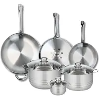 Elo Ensemble de 3 Poêles de cuisson 24, 28 et 32 cm et 3 faitouts 12, 20 et 24 cm Profi Brillant