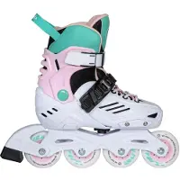 Playlife Khaan Ltd : Patins à roulettes ajustables pour enfants, couleur blanche, pointure européenne 39-42. Patins pour enfants, couleur blanche, pointure européenne 39-42