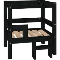 vidaXL Lit pour chien Noir 55,5x53,5x60 cm Bois de pin solide