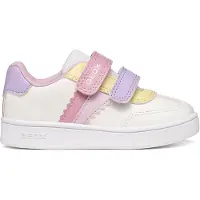 Geox Baskets à scratch Eclyper bébé fille - Optic White/Rose