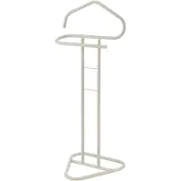 Idimex Valet De Chambre Valet De Nuit Camilo Chevalet De Nuit Avec Cintre Pour Veste Et Portant Pour Pantalons, En Métal Laqué Beige