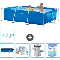 Intex Piscine rectangulaire hors sol - 260x160x65 cm - Composée de 6 pièces - Modèle S30072