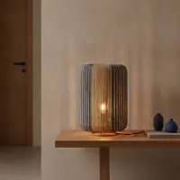 Lyora Lampe de table Abby Ø 33cm marron avec bleu