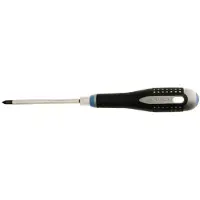 Bahco Tournevis ERGO pour vis Pozidriv avec embout et manche caoutchouc, PZ2 x 125 mm