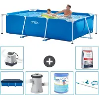 Intex Piscine rectangulaire hors sol - 260x160x65 cm - Composée de 7 pièces - Modèle S30091