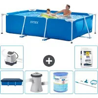 Intex Piscine rectangulaire hors sol - 260x160x65 cm - Composée de 7 pièces - Modèle S30092