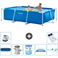 Intex Piscine rectangulaire hors sol - 260x160x65 cm - Composée de 8 pièces - Modèle S30093