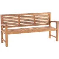 CLP Banc d'extérieur en teck , modèle Halden, disponible en différentes tailles | Couleur : teck, Taille : 180 cm