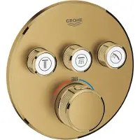 GROHE Thermostat Grohtherm SmartControl avec trois vannes d'arrêt, rosette murale ronde, 29121GN0