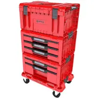 Qbrick System PRIME Set 1 RED Ultra HD – Chariot à outils modulaire avec Toolbox 150 et 250 Vario – 3 pièces
