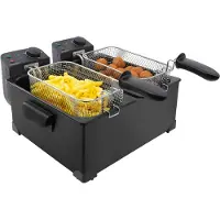 Tomado TDF6001B - Friteuse double - 2 x 3 litres - zone froide - noir