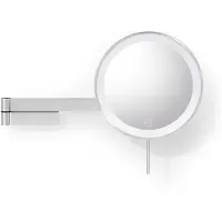 Zack LINEA Miroir de maquillage - 38x26x8cm - grossissement 5x - éclairage LED - acier inoxydable brossé mat 40582