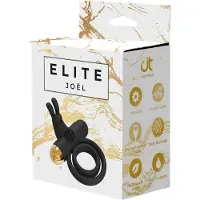 Dream Toys Elite Joel - anneau pénis et testicules vibrant rechargeable - silicone noir