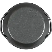 Turk Poêle à servir en fer forgé avec 2 poignées Ø24cm avec bord extra haut noir, Poêle + casserole, Noir