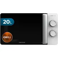 Cecotec Micro-ondes Proclean 3110, capacité 20 litres, modèle plat. Puissance de 700W et grill de 800W, design compact, intérieur en céramique