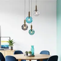 LumenXL Suspension Kevin à 4 lumières avec verre ondulé