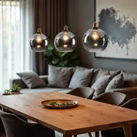 LumenXL Suspension Katie 3 lumières - verre fumé