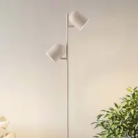 LumenXL Lampadaire beige Iki - avec 2 spots orientables et LED tactiles dimmables