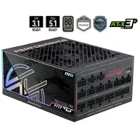 MSI MPG Ai1300TS PCIE5 unité d'alimentation d'énergie 1300 W 24-pin ATX ATX Noir