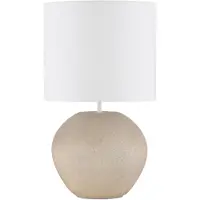 Nova Luce Lampe de table Mizu crème avec capuche blanche
