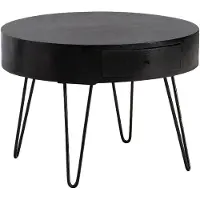 Wohnling Table basse en bois massif 60 cm table de salon table de canapé table à tiroir |