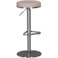 Wohnling Durable M7 Tabouret de bar en acier inoxydable taupe Tabouret de bar moderne