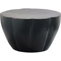 Wohnling Table basse en aluminium 60 cm, forme de fleur, noire, table ronde de salon, table de canapé, table basse moderne, table d'appoint, salon, faite main