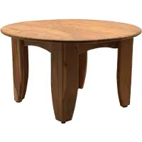 Wohnling Table basse ronde 60 cm Table de salon en bois massif d'acacia Table basse en bois Design moderne Table d'appoint Salon Fait main