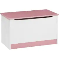 Idimex Coffre ? Jouets Hannah Coffre De Rangement Pin Massif Lasur? Blanc Rose