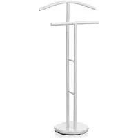 Idimex Valet De Chambre Laurenz Valet De Nuit Porte Vêtements Support Veste En Métal Laqué Blanc