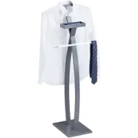 Idimex Valet De Chambre Robin Valet De Nuit Porte Vêtements, Structure En Bois Laqué Gris