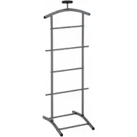 Idimex Valet De Chambre Atrix Chevalet De Nuit Portant Pour Vêtements, Structure En Métal Laqué Gris