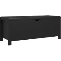 vidaXL Banc avec espace de rangement Coussin Noir 105x40x45cm Matériau dérivé du bois
