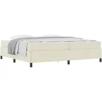 vidaXL Cadre de lit avec matelas Crème 200 x 200 cm Tissu