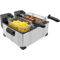 Tomado TDF6001S - Friteuse double - 2 x 3 litres - zone froide - acier inoxydable