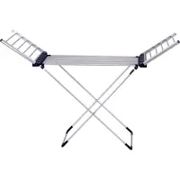 Dirt Devil Séchoir à linge électrique, pliable, 20 barres chauffantes en aluminium, 12 m de surface de séchage, silencieux, stable, antidérapant, charge max. 15 kg, interrupteur marche/arrêt, 230 W