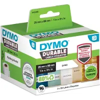 Dymo Durable 2112285 Étiquette noir sur blanc (25 mm x 89 mm)