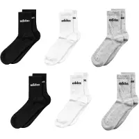 Adidas Chaussettes de sport 'Linear Crew Cushioned 6 Pair Pack' gris / noir / blanc