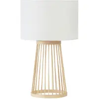 Nova Luce Lampe de table Lois Bois avec capot blanc