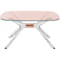 Kartell Blast Table 80x80 cm | Pink-Crystal-Bronze