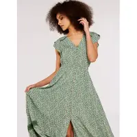 Apricot Robe d’été vert / blanc