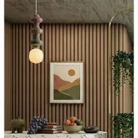 Nova Luce Suspension Clio L verre blanc avec céramique colorée