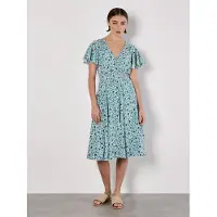 Apricot Robe bleu / vert / blanc cassé