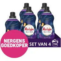 Robijn Klein & Krachtig Wasmiddel Black Velvet 39 Washes - 4 x 1,19 litres - Advantage pack