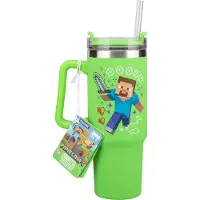 Paladone Mug De Voyage Xl Minecraft 900ml Avec Paille Vert (pp14600mcf)