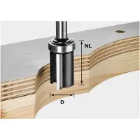 Festool Fraise à affleurer HW, tige 8 mm, HW S8 D19/NL25 | 491028