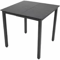 VCM Table de jardin en verre et aluminium | Table de salle à manger | env. H. 73 x L. 80 x P. 80 cm | Anthracite | Table de balcon Meuble de jardin