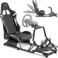 TecTake Fauteuil gaming Play, siège baquet, compatible avec de nombreuses consoles - noir/noir